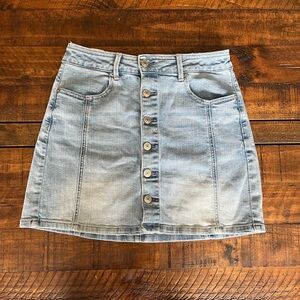 American Eagle Outfitters Denim Button-Up Mini Skirt